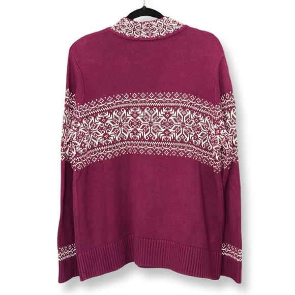 Vintage Christopher & Banks Purple Holiday Half Zip Sweater - Picture 2 of 5